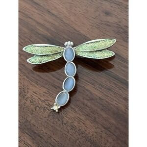 Vintage Dragonfly Blue & Green  Brooch Pin